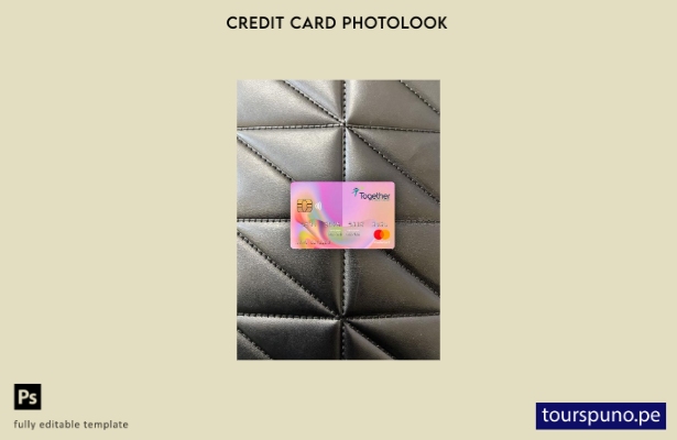 listo para imprimir plantilla frontal de aspecto fotográfico de Mastercard d 151